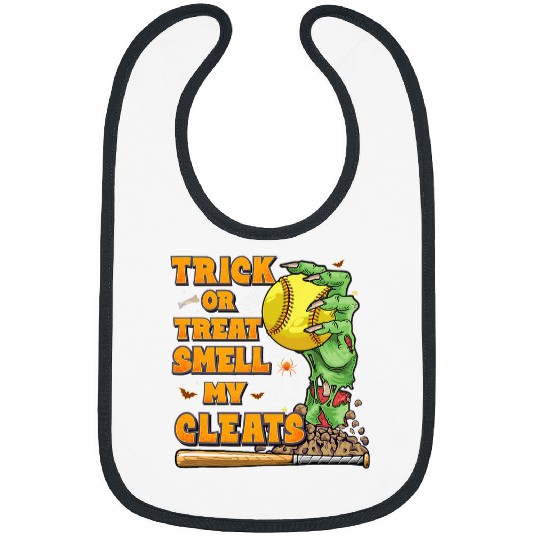 Zombie Hands Holding Softball Funny Scary Halloween Costume 2 Bibs