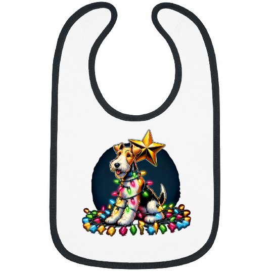 xmass Wire Fox Terrier Dog Tangled Christmas Lights Bibs