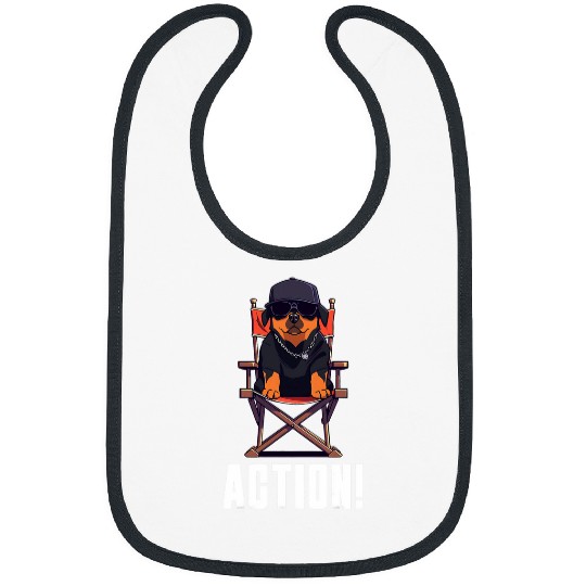 Rottweiler Action Funny Dog Director Bibs