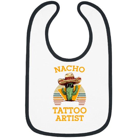 Nacho Average Tattoo Artist Mexican Funny Tattooer Vintage Bibs
