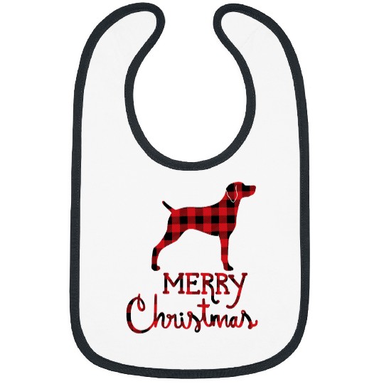 Red Plaid Weimaraner Lover Christmas Matching Family Pajama Bibs