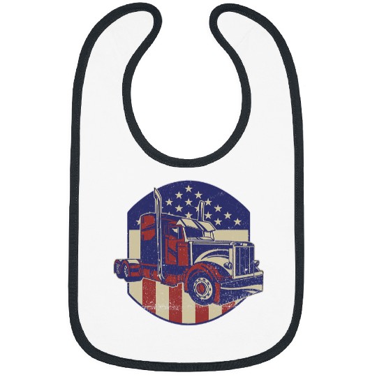 american truck driver us trucker semi truck Bibs
