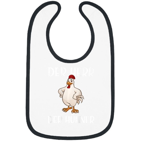 Mens Backprint The Lord of Chickens Farm Sayings Farmer Chicks Bibs