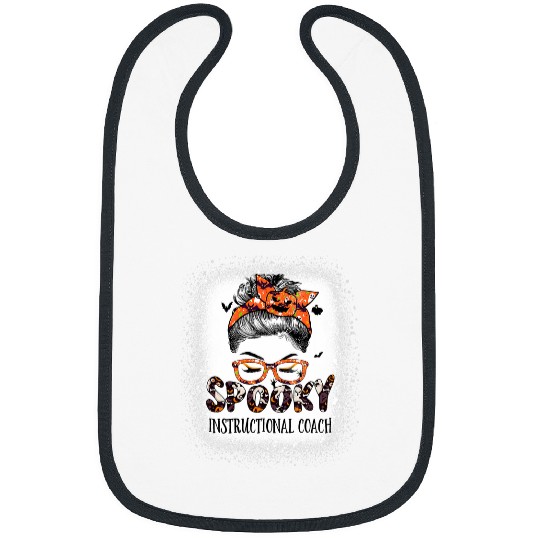 Messy Bun Spooky Instructional Coachs Bleached Halloween Bat Bibs
