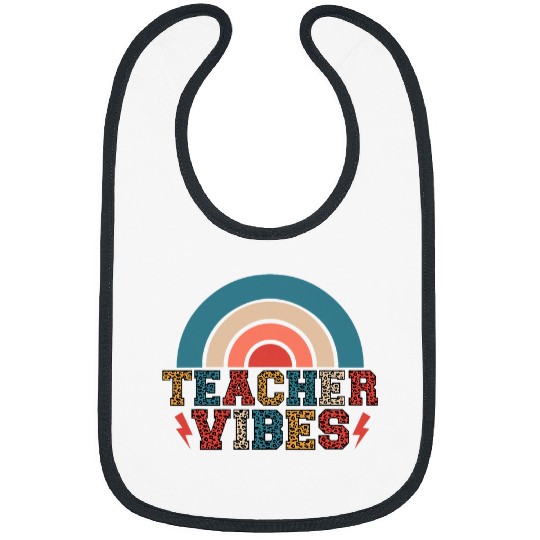 Teacher Leopard Print Rentro Vintage Bibs