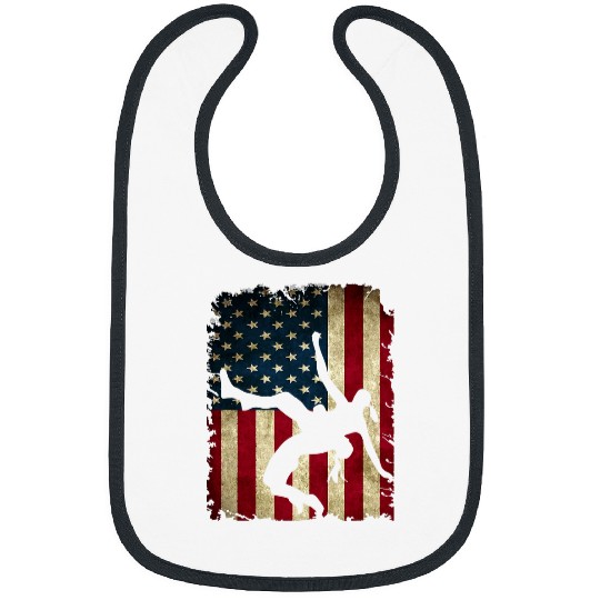 Girls Wrestling American Flag Gift for a Female Wrestler Bibs