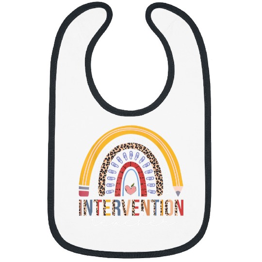 Rainbow Intervention Teacher Leopard Student Back To School Bibs