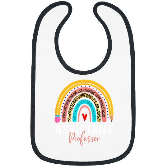 Assistant Professor Leopard Rainbow Back To School 1 Bibs