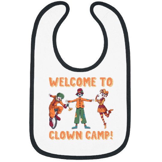 Welcome To Clown Camp Creepy Scary Clown Bibs
