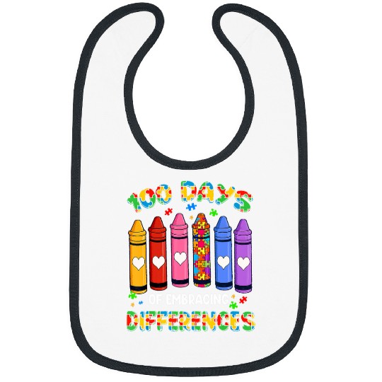 autism awareness embrace differences 100 days of school Bibs
