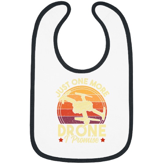Retro Sunset Funny Drone Pilot Quadcopter Drone Lover Bibs