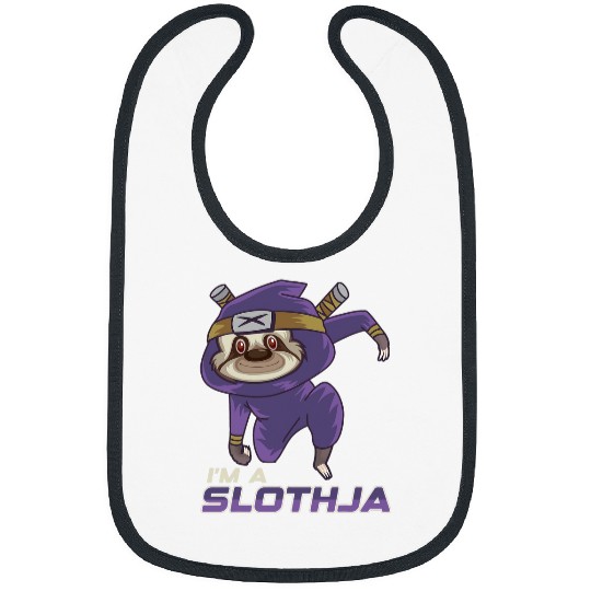 Funny ninja saying Im a Slothja Sloth Bibs