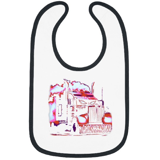 18 Wheeler Demon Trucker Art Fantasy Horror Semi Truck Rig Bibs