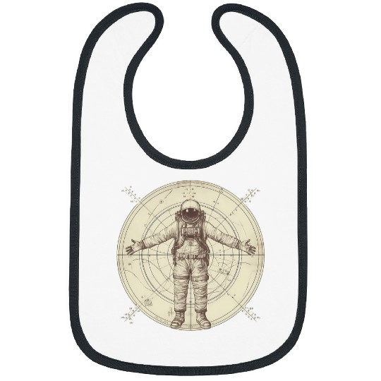 Vitruvian Astronaut Funny Leonardo Da Vinci Graphic Bibs