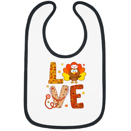 PCT nurses Turkey Thanksgiving Day Love nurses Life Fall Bibs