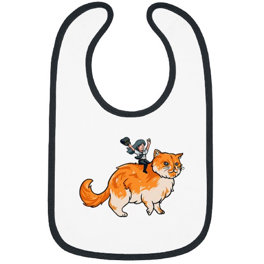Tabby Red Cat Pilot Riding Aviation Flight Crew Fantasy Bibs