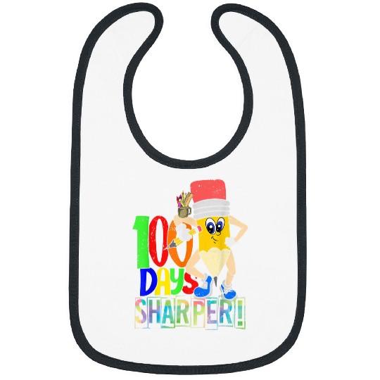 Funny School Student Kids Gift Happy 100 Days Of School Bibs