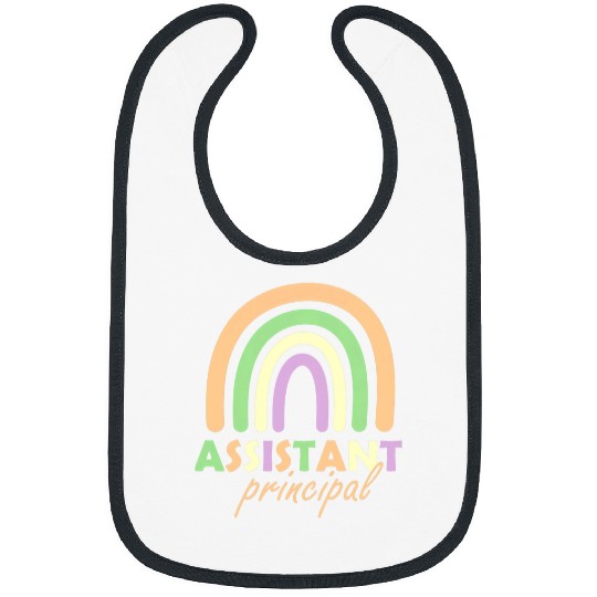 Assistant Principal Rainbow Funny Job Title School Worker 1 Bibs
