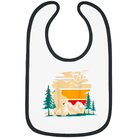 bigfoots Play Drone Quadcopter Flycam Sasquatch Art on Back Bibs