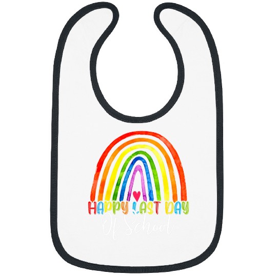 happy last day of school teacher student graduation rainbow 14 Bibs