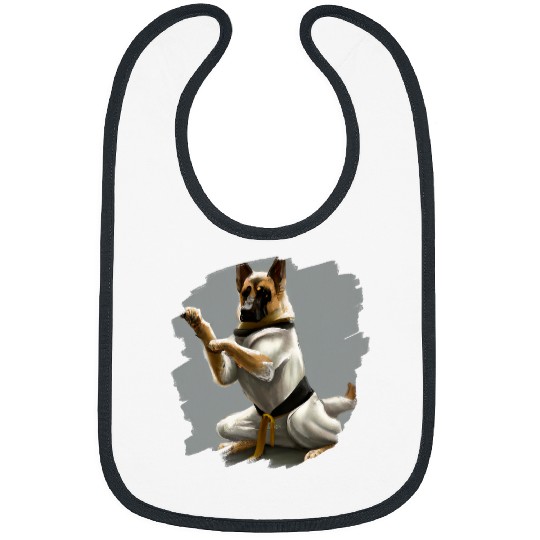 German Shepherd Karate Kick Black Belt Martial Arts Dog Bibs