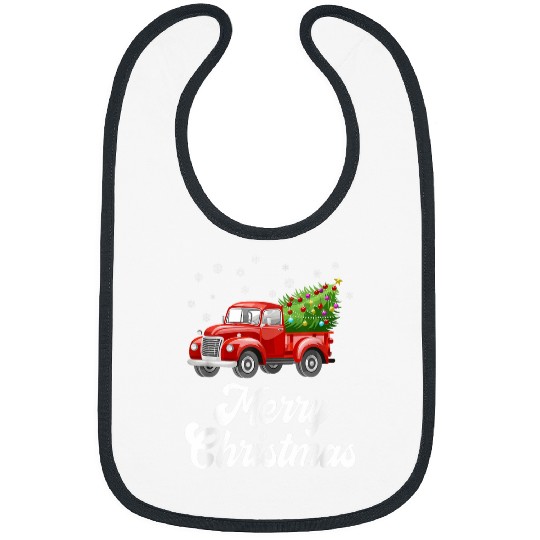 vintages Wagon Christmas Tree Red Retro Farmer Truck Vacation 21 Bibs