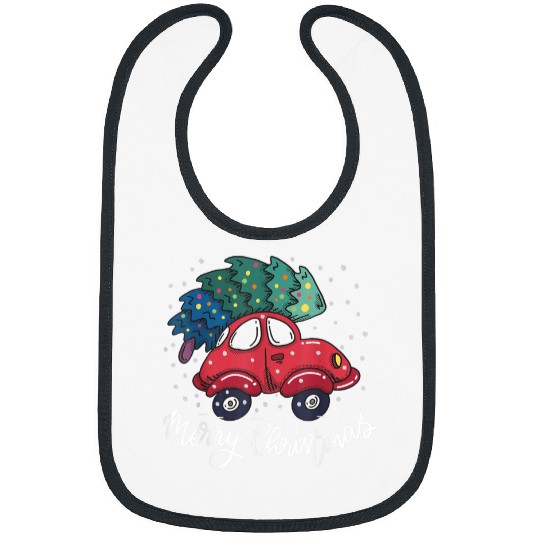 vintages Wagon Christmas Tree Red Retro Farmer Truck Vacation 22 Bibs