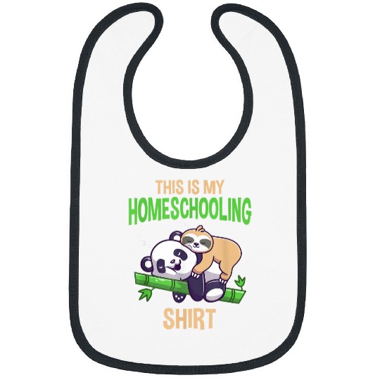 Homeschooling school kid student girl boy panda sloth Bibs