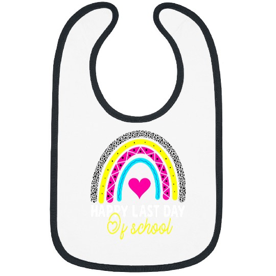 Happy Last Day of School Teacher Student Graduation Rainbow 42 Bibs