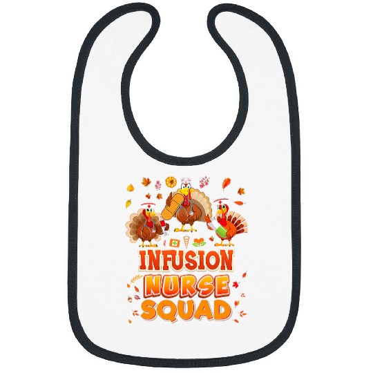 infusion nurses squad turkey thanksgiving grateful fall leaf Bibs