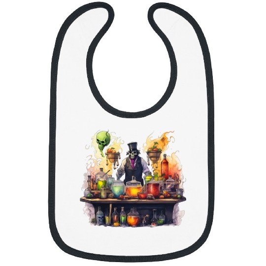 Witchcraft Bartender Spooky Potions Halloween Bibs