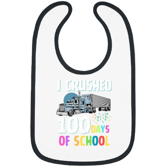 100 days of school SemiTrailer Truck Big Rig Trucker Lover Bibs