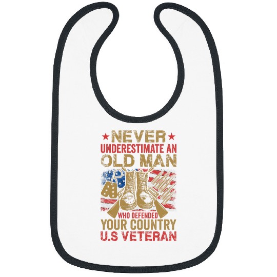 Never Underestimate An Old Man Who Defended Your Country 4 Bibs