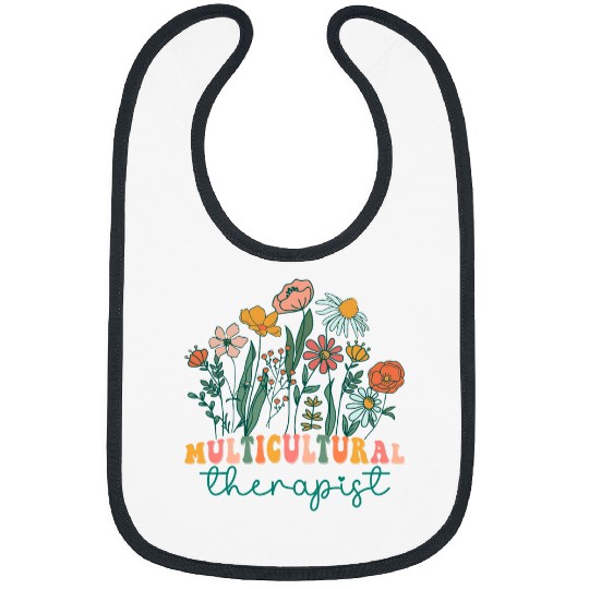 Groovy Wildflower Multicultural Therapist Tees Bibs