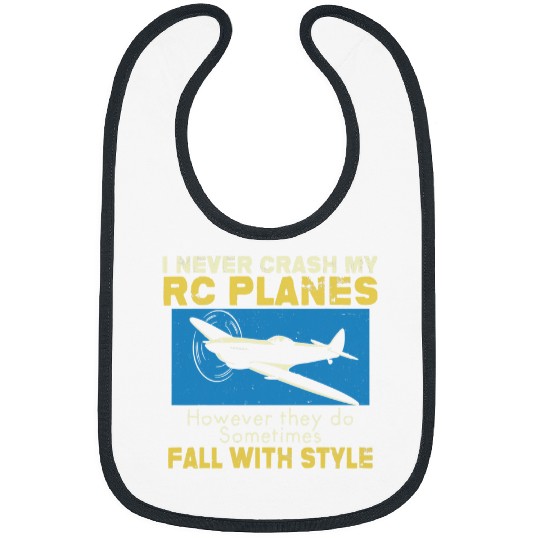 Mens I Never Crash My RC Planes Radio Control Hobby Funny Bibs