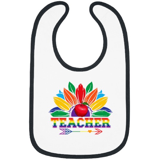 Teacher Costume Half Sunflower Rainbow Flag Job Proud LGBT Bibs