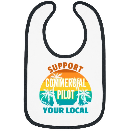 Support Your Local Commercial Pilot Tropical Design Bibs