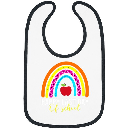 Happy Last Day of School Teacher Student Graduation Rainbow 18 Bibs