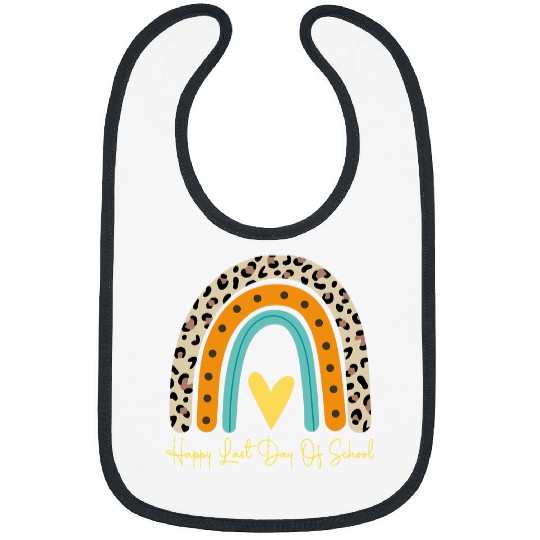 Happy Last Day of School Teacher Student Graduation Rainbow 40 Bibs