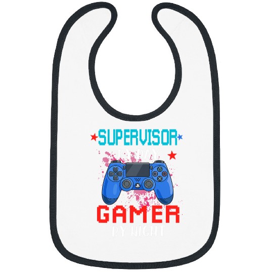 Supervisor By Day Gamer By Night Job Pride Video Games Lover Bibs