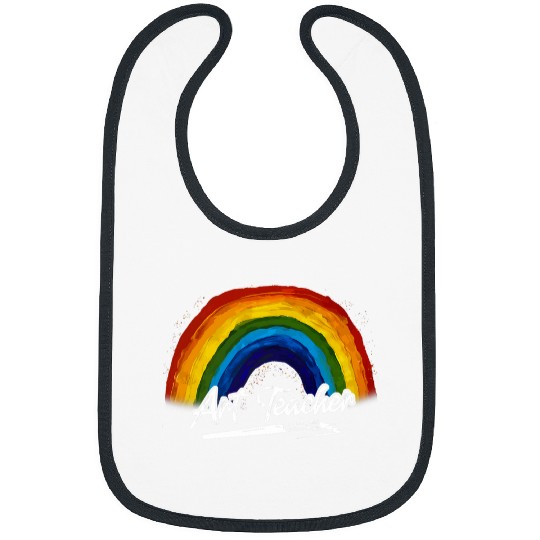 Art Teacher Hand Drawn Rainbow Watercolor Lover Bibs