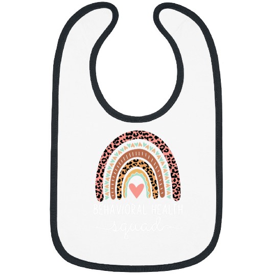 Behavioral Health Squad Cute nurses Leopard Rainbow Bibs