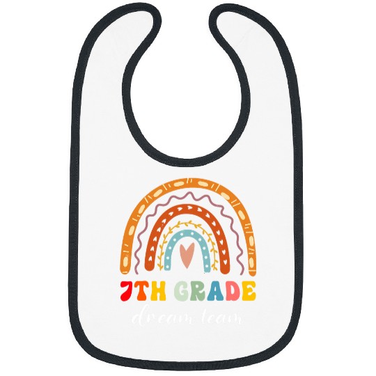 7th Grade Dream Team Boho Rainbow Teacher Back To School Bibs