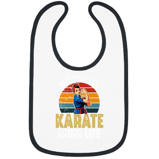 Karate Player Mom Life Martial Arts Black Belt Graphic Bibs