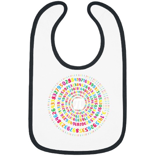 Pi Symbol Spiral Colorful 314 Love Math Day Happy Pi Day Bibs
