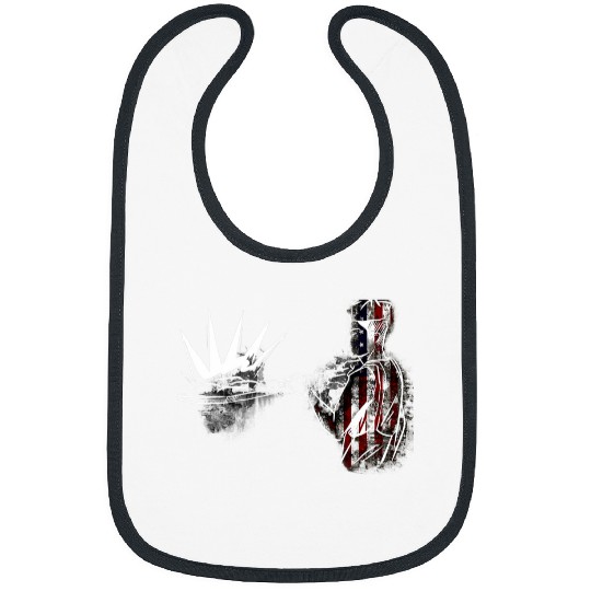 Distressed Patriotic Baker USA Flag Bakery baking Bibs