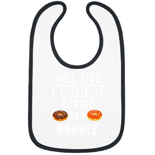 Wrestling Advice For Donuts Sport College Funny Wrestler Bibs