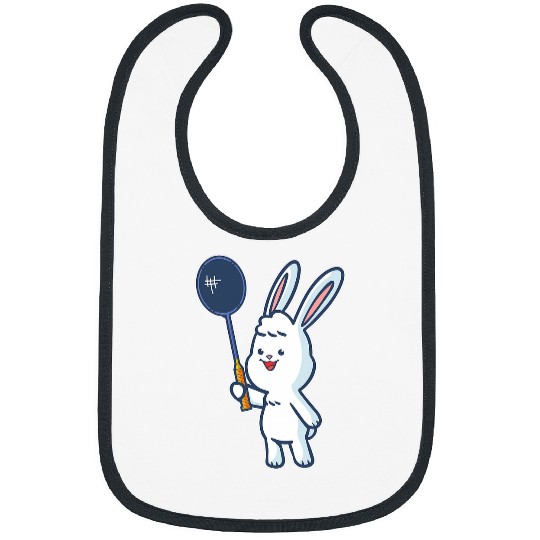 Badminton and shuttlecock player rabbit Bibs