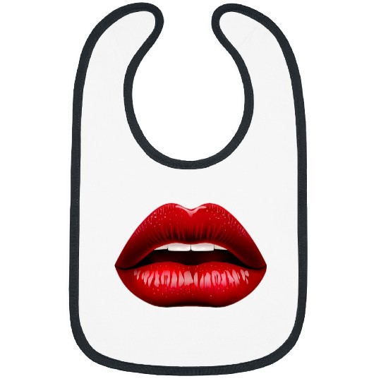 Womens Sexy Red Lips Face Lipstick Makeup Artist Bibs