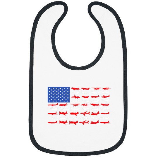 Pilot Airplane American Flag Plane Aviation Bibs